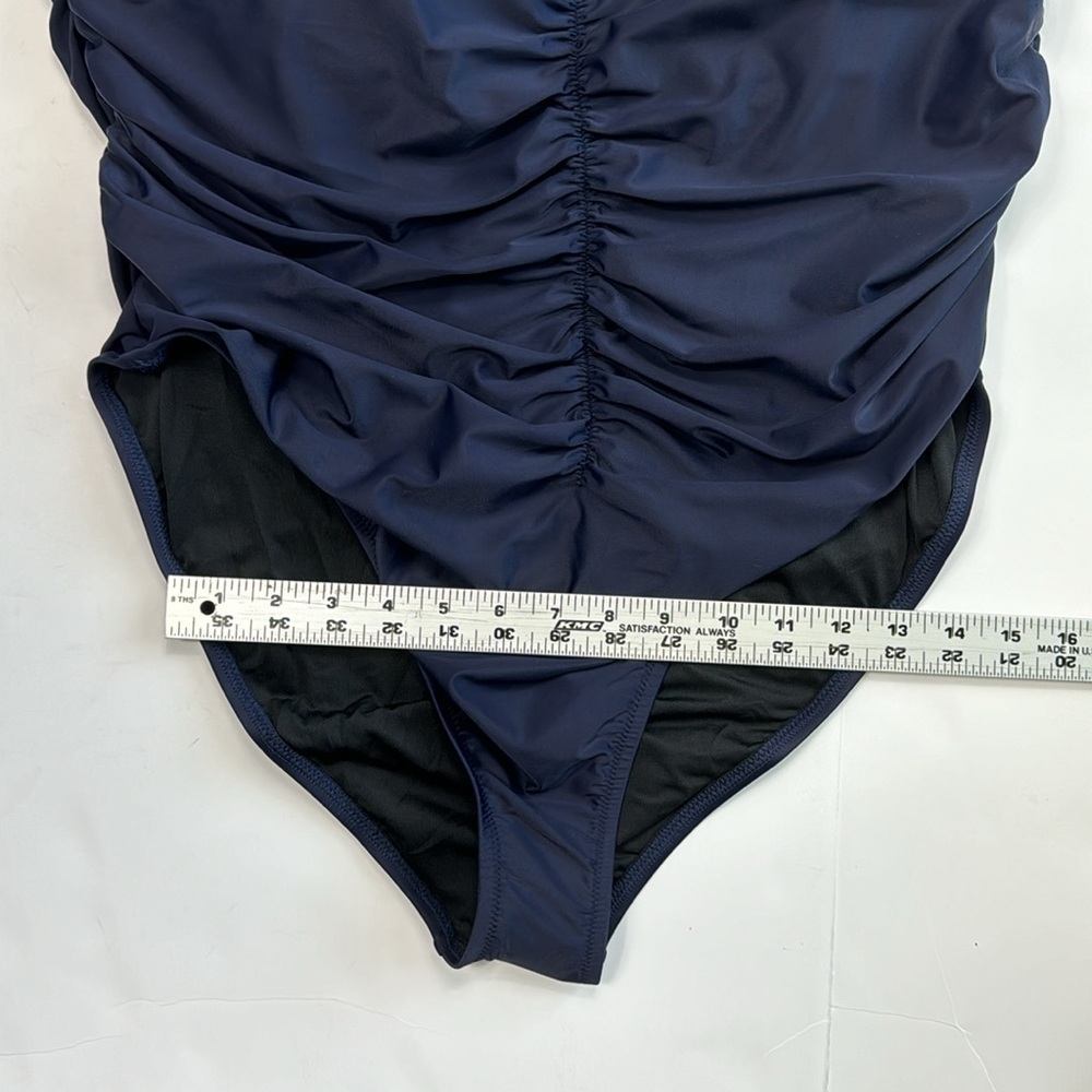J. Crew Ruched Sweetheart One Piece Swimsuit Women's Plus 22 Navy Blue New BF176 - Picture 4 of 14